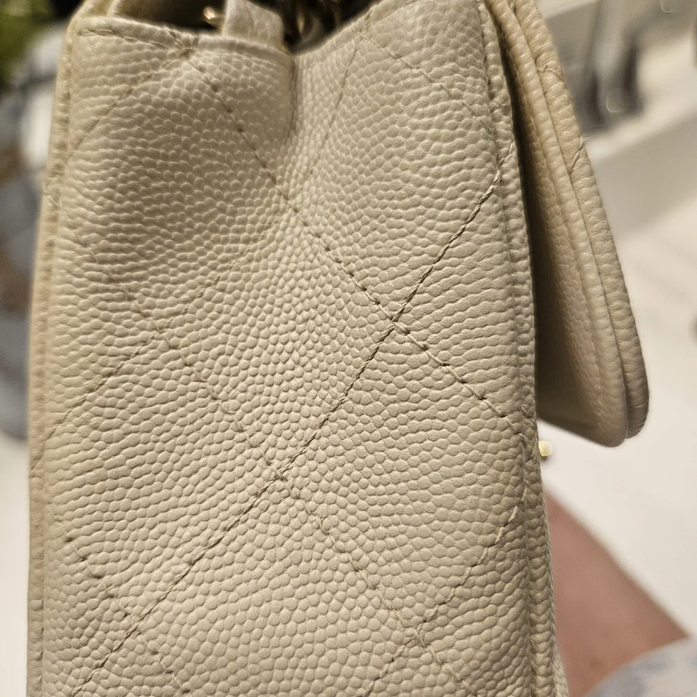 Chanel Cream Caviar Mini Bag